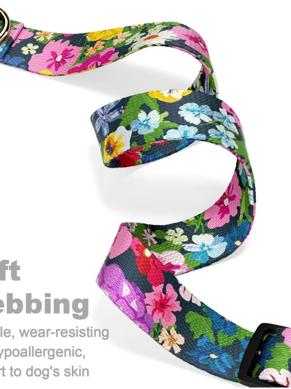 Dog Collar for Small Dogs, Cute Floral Heavy Duty Adjustable Puppy Collar with Q - Picture 3 of 7